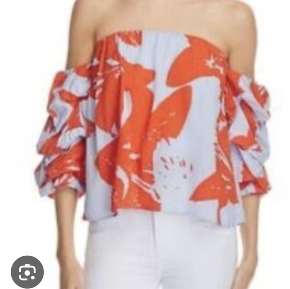 Bardot Tops - NWT Bardot Floral Caught Sleeve Bustier Top